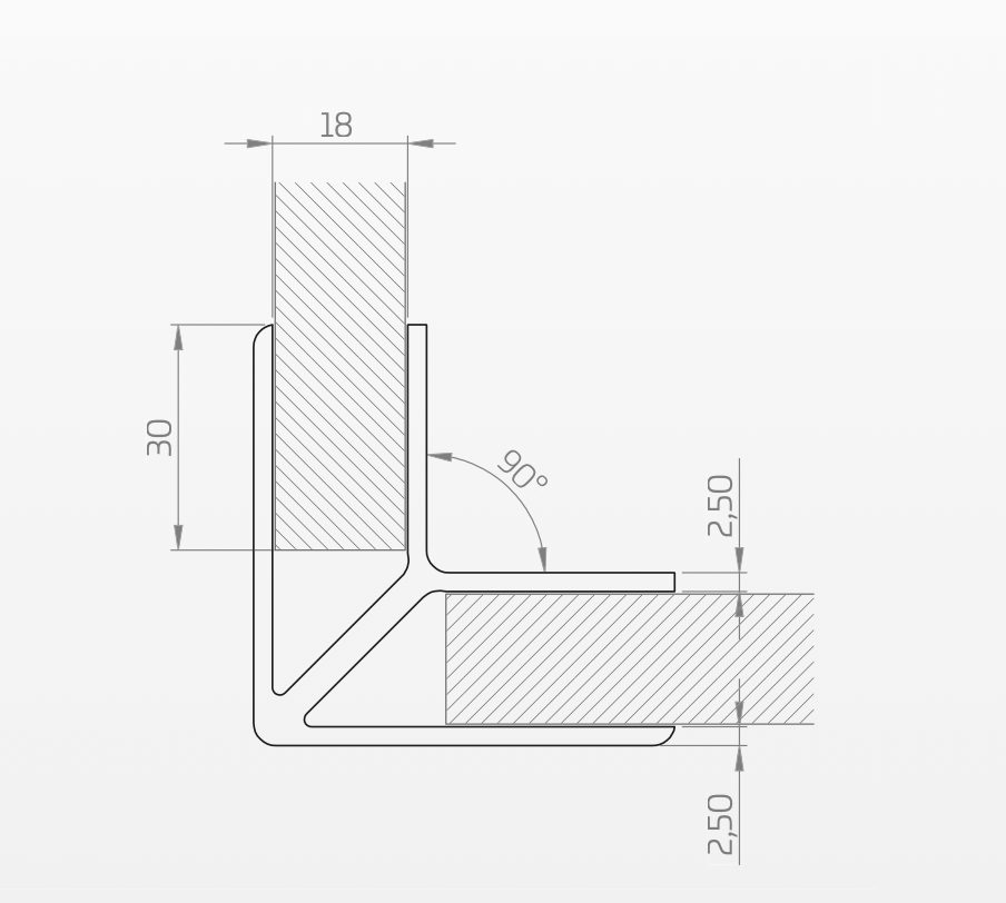 90° NFC Profile - Sandwich/ Sandwich