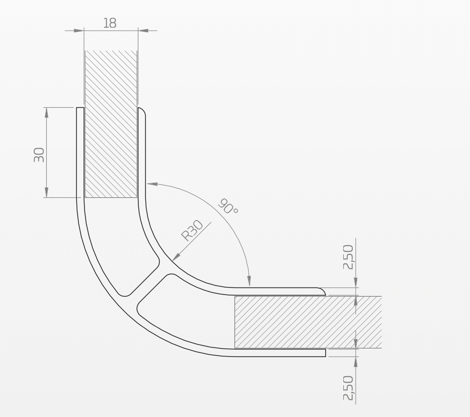 90° NFC Profile- Soft Rounded