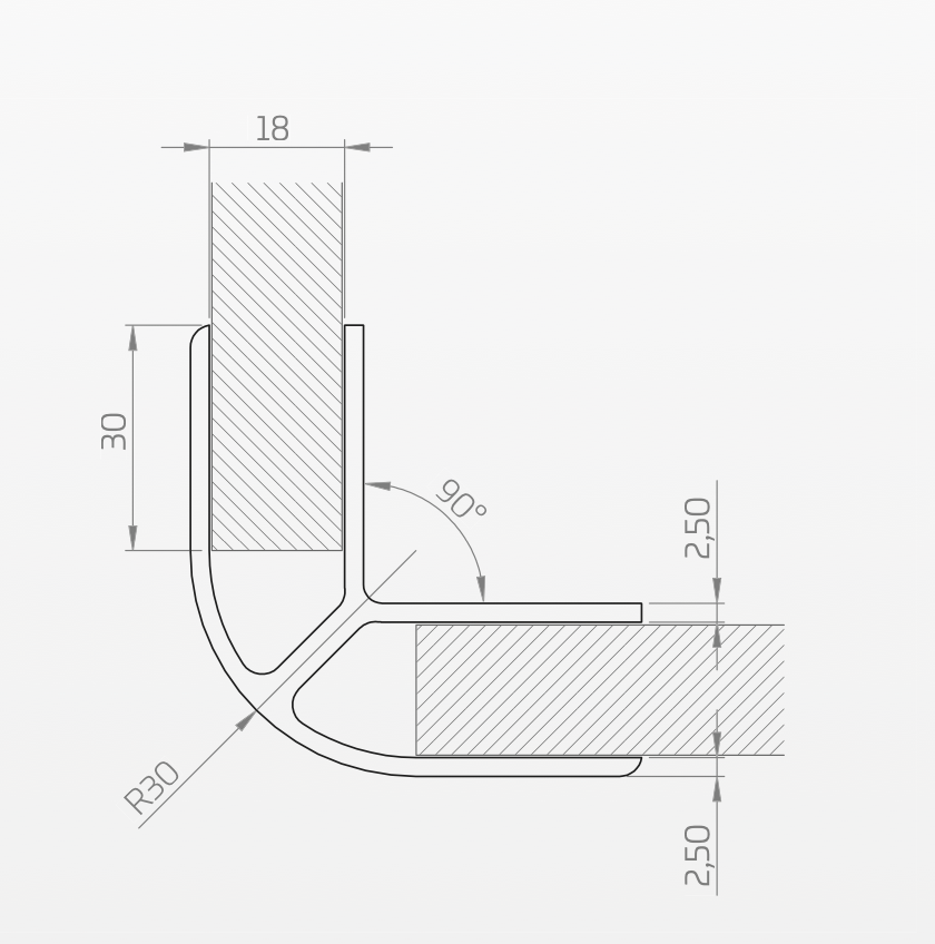 90° NFC Profile- Rounded