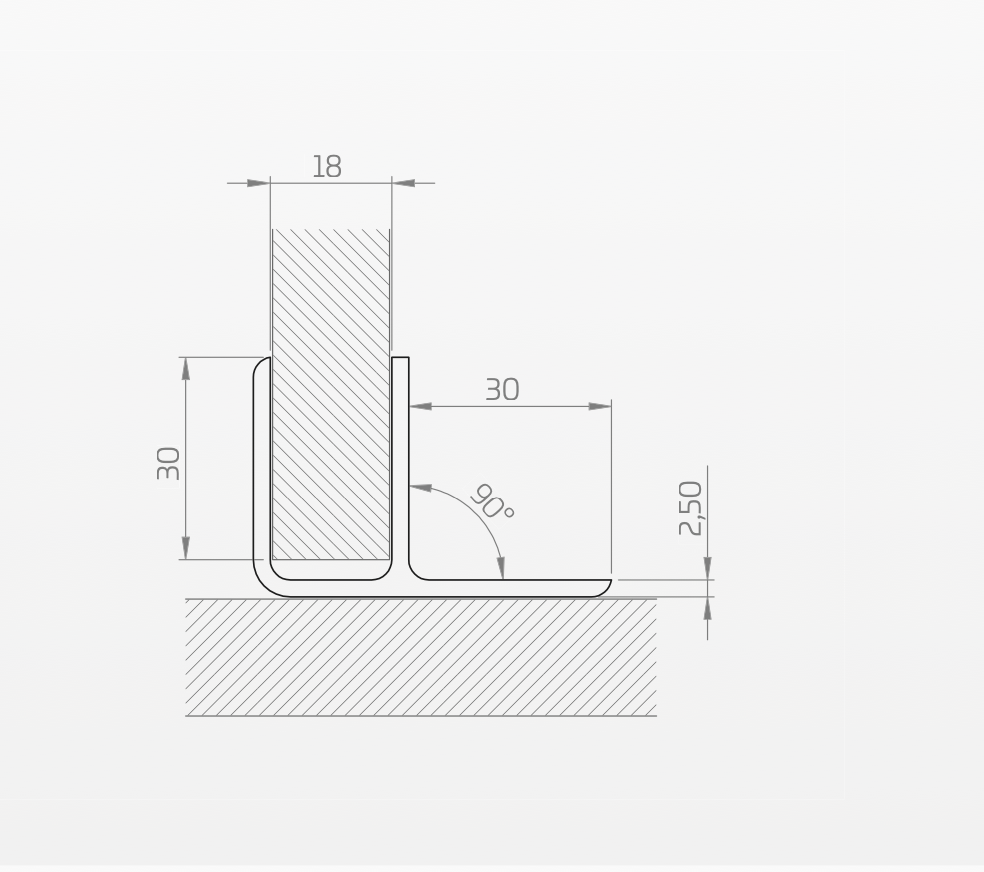 90° NFC Profile - Sandwich onto Flat Surface